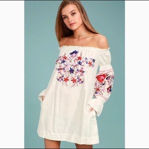 Free People  Long Sleeve Off Shoulder Dress